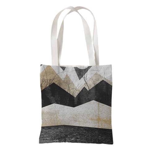 Hixingo Strandtasche Leinwand Groß Damen Herren, Strandtasche Faltbar XXL Familie Badetasche Leichte, Reisen Beach Tote Bag für Strand Pool Fitnessstudio Einkaufen (37 * 33cm,Schwarzgold 7) von Hixingo