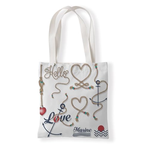 Hixingo Strandtasche Leinwand Groß Damen Herren, Strandtasche Faltbar XXL Familie Badetasche Leichte, Reisen Beach Tote Bag für Strand Pool Fitnessstudio Einkaufen (37 * 33cm,Seestempel 16) von Hixingo