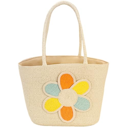 Hixingo Strandtasche Stroh Groß Damen Herren, Strandtasche Faltbar XXL Familie Badetasche Leichte, Reisen Beach Tote Bag für Strand Pool Fitnessstudio Einkaufen (26 * 8 * 27CM,C10 Beige) von Hixingo