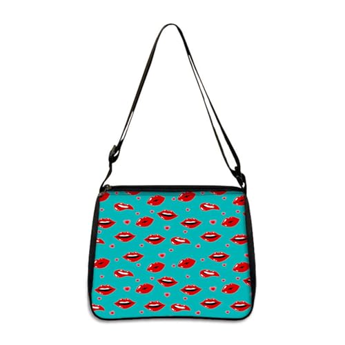 Hixingo Tote Bag Tragetasche Damen Groß Druck Shopper Handtasche Schultertasche Umhängetasche Vielseitige Uni Tasche für Arbeit Schule Shopper Lässige Täglich (Blau,22 * 20 * 7cm) von Hixingo