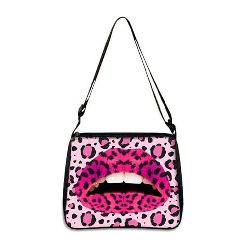 Hixingo Tote Bag Tragetasche Damen Groß Druck Shopper Handtasche Schultertasche Umhängetasche Vielseitige Uni Tasche für Arbeit Schule Shopper Lässige Täglich (Leopardenmuster,28 * 24 * 7cm) von Hixingo