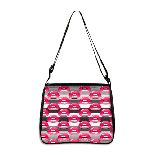 Hixingo Tote Bag Tragetasche Damen Groß Druck Shopper Handtasche Schultertasche Umhängetasche Vielseitige Uni Tasche für Arbeit Schule Shopper Lässige Täglich (Streifen,28 * 24 * 7cm) von Hixingo