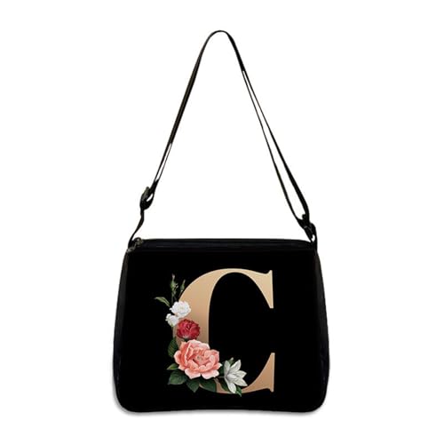 Hixingo Tote Bag Tragetasche Damen Groß Schwarz Shopper Handtasche Schultertasche Umhängetasche Vielseitige Uni Tasche für Arbeit Schule Shopper Lässige Täglich (C,28 * 24 * 7cm) von Hixingo