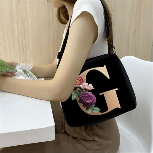 Hixingo Tote Bag Tragetasche Damen Groß Schwarz Shopper Handtasche Schultertasche Umhängetasche Vielseitige Uni Tasche für Arbeit Schule Shopper Lässige Täglich (G,22 * 20 * 7cm) von Hixingo