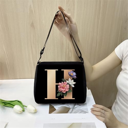 Hixingo Tote Bag Tragetasche Damen Groß Schwarz Shopper Handtasche Schultertasche Umhängetasche Vielseitige Uni Tasche für Arbeit Schule Shopper Lässige Täglich (H,22 * 20 * 7cm) von Hixingo
