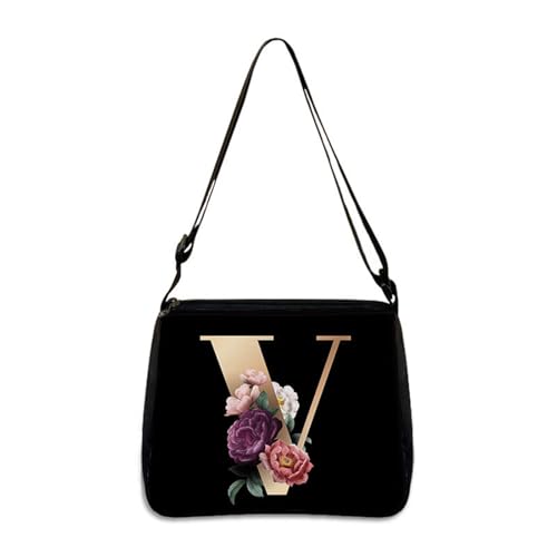 Hixingo Tote Bag Tragetasche Damen Groß Schwarz Shopper Handtasche Schultertasche Umhängetasche Vielseitige Uni Tasche für Arbeit Schule Shopper Lässige Täglich (V,22 * 20 * 7cm) von Hixingo