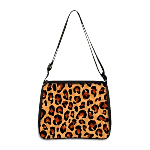 Hixingo Tote Bag Tragetasche Damen Groß Shopper Handtasche Schultertasche Umhängetasche Vielseitige Tasche für Arbeit Schule Shopper Lässige Täglich (Leopard 3,28 * 24 * 7cm) von Hixingo