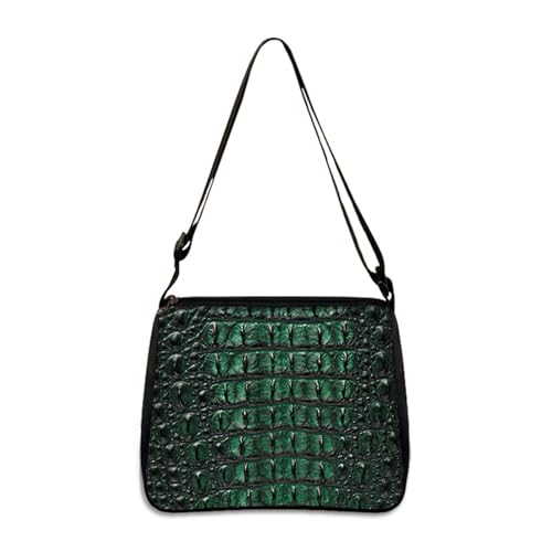 Hixingo Tote Bag Tragetasche Damen Groß Shopper Handtasche Schultertasche Umhängetasche Vielseitige Uni Tasche Druck für Arbeit Schule Shopper Lässige Täglich (Dunkelgrün,22 * 20 * 7cm) von Hixingo