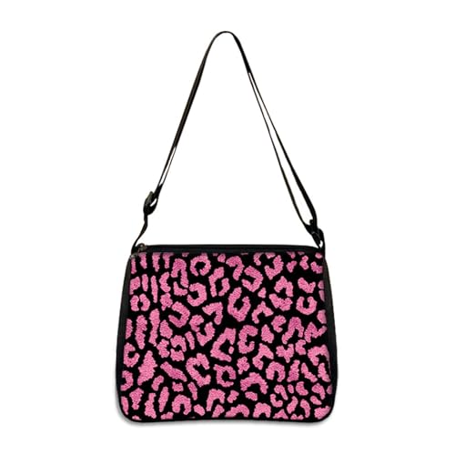 Hixingo Tote Bag Tragetasche Damen Groß Shopper Handtasche Schultertasche Umhängetasche Vielseitige Uni Tasche Druck für Arbeit Schule Shopper Lässige Täglich (Leopardenmuster,28 * 24 * 7cm) von Hixingo