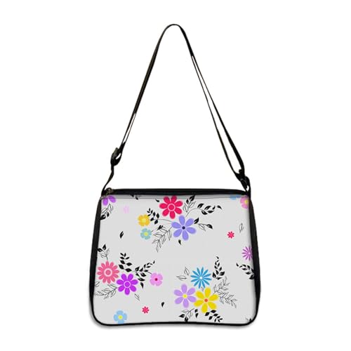 Hixingo Tote Bag Tragetasche Damen Groß Shopper Handtasche Schultertasche Umhängetasche Vielseitige Uni Tasche für Arbeit Schule Shopper Lässige Täglich, Klassiker Blumen (Blumen,22 * 20 * 7cm) von Hixingo