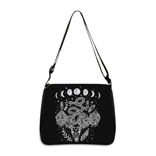 Hixingo Tote Bag Tragetasche Damen Groß Shopper Handtasche Schultertasche Umhängetasche Vielseitige Uni Tasche für Arbeit Schule Shopper Lässige Täglich, Skeleton Katze (Pflanze,28 * 24 * 7cm) von Hixingo