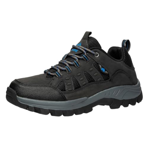 Hixingo Wanderschuhe Herren Trekkingschuhe Damen, Einfarbig Unisex Trekking Wanderschuhe für Herren, 37-47 EU Wanderschuhe Herren Wasserdicht rutschfeste Wanderschuhe von Hixingo