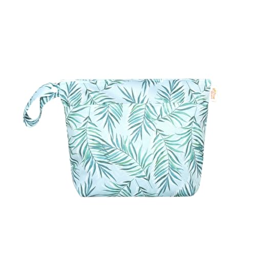 Hixingo wasserdichte Nasstasche, Grün Blatt Muster Nasstaschen Nass Trocken Beutel Kinder 20x28cm Wiederverwendbar Wetbag mit Reißverschluss Nassbeutel Kindergarten (Grün Blatt,4 Stück) von Hixingo