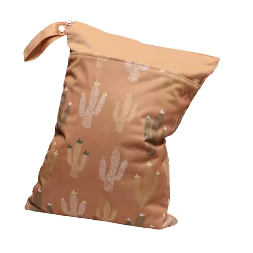 Hixingo wasserdichte Nasstasche, Nasstaschen Nass Trocken Beutel Kinder 1/2/4 Stück Wiederverwendbar Wetbag mit Reißverschluss Nassbeutel Kindergarten Wäschesack (Kaktus B,1 Stück) von Hixingo