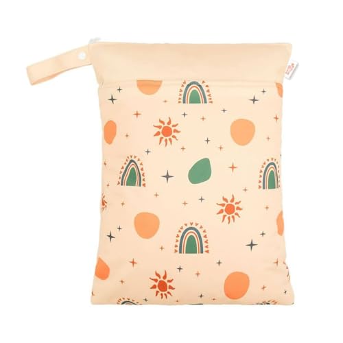 Hixingo wasserdichte Nasstasche, Nasstaschen Nass Trocken Beutel Kinder 1/2/4 Stück Wiederverwendbar Wetbag mit Reißverschluss Nassbeutel Kindergarten Wäschesack (Stern C,1 Stück) von Hixingo