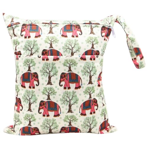 Hixingo wasserdichte Nasstasche, Nasstaschen Nass Trocken Beutel Kinder Wiederverwendbar Wetbag mit Reißverschluss 30x36cm Nassbeutel Kindergarten Wäschesack (Ethnisch Stil B,2 Stück) von Hixingo