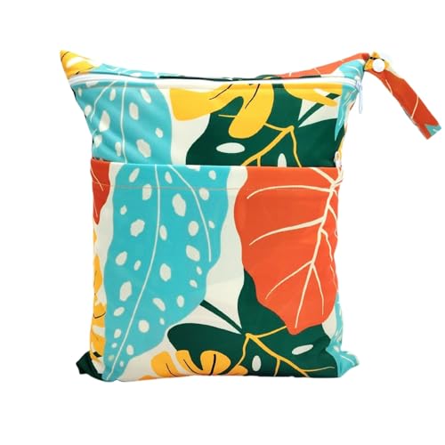 Hixingo wasserdichte Nasstasche, Nasstaschen Nass Trocken Beutel Kinder Wiederverwendbar Wetbag mit Reißverschluss 30x36cm Nassbeutel Kindergarten Wäschesack (Karikatur E,2 Stück) von Hixingo