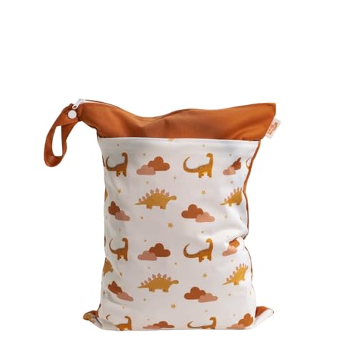 Hixingo wasserdichte Nasstasche,Dinosaurier Muster Nasstaschen Nass Trocken Beutel Kinder 1/2/4 Stück Wiederverwendbar Wetbag mit Reißverschluss Nassbeutel Kindergarten (Wolken,1 Stück) von Hixingo