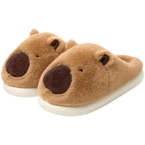 HiyyFloy Lustige Capybara-Tierhausschuhe Für Frauen, Süße, Kuschelig Warme Plüschhausschuhe, Neuartige Hausschuhe von HiyyFloy