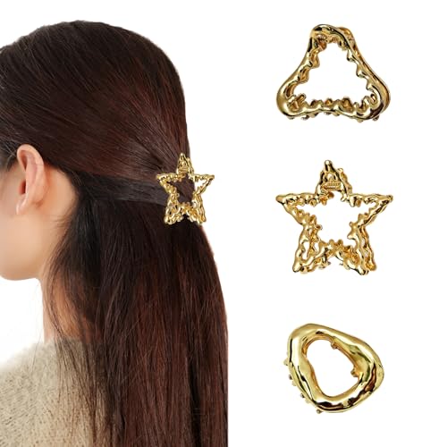 Niedliche Metall-Haarklammern, goldfarben, tolles Geschenk, kleines Haar-Accessoire, 3 Stück, für Mädchen und Frauen Niedliche Metall-Haarklammern, goldfarben, tolles Geschenk, kleines Haar-Accessoire, 3 Stück, für Mädchen und Frauen von HizeJie