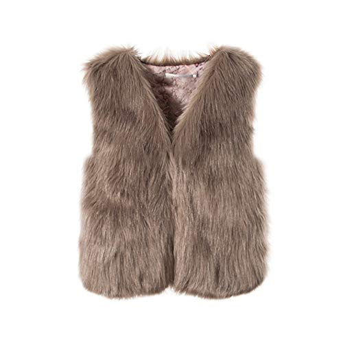 Damen Weste Kunstpelz ÄRmellose Jacke Herbst Winter Pelzweste Elegant Fellweste Kurz DüNne Outerwear Kanpola von HizoeChu