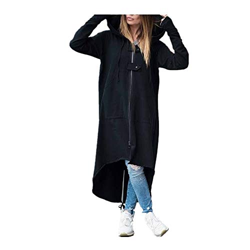 Kanpola Wintermantel Damen Lang Jacke mit Kapuze GroßE GrößEn ÜBergangsjacke BeiläUfige UnregelmäßIg Zip Hoodie Modische Sweatjacke von HizoeChu