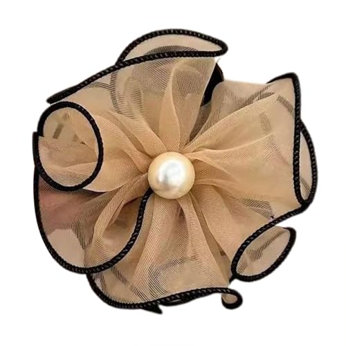 Blumen-Haarklammer, starker Halt, Perle, Acryl, Haarstyling-Zubehör, Feen-Pferdeschwanz-Haarhalter, rutschfeste Damen-Haarspangen, einfach zu bedienen, tragbar für Feen-Pferdeschwanz-Haarschmuck von Hjatirace