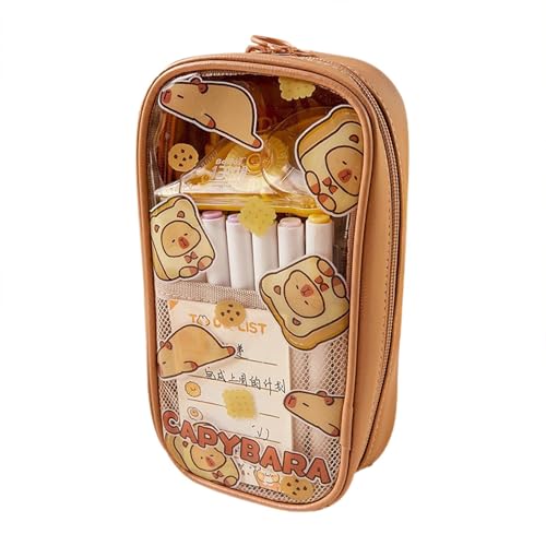 Hjatirace Capybara Federmäppchen, niedliches Cartoon-Federmäppchen, Federmäppchen, Organizer, Schreibtisch-Organizer, Federmäppchen, Capybara-Stifttasche, Mehrzweck-Stifttasche mit Capybara-Design für von Hjatirace