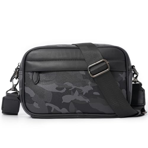 Hjkiopc Herren kleine Umhängetasche, Multi Pocket CrossBody Taschen, Messenger Umhängetasche, wasserdichte und leichte Umhängetasche für den täglichen Gebrauch bei Arbeit und Reisen. (Schwarz-2) von Hjkiopc