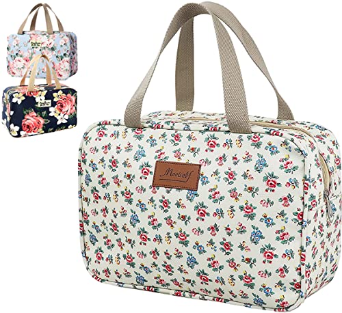 Kulturbeutel Damen Kulturbeutel Große Damen Kulturbeutel Tragbare Damenkosmetiktasche Reise-Make-up-Tasche wasserdichte tragbare Kosmetiktasche (Kleine Blumen) von Hjkiopc