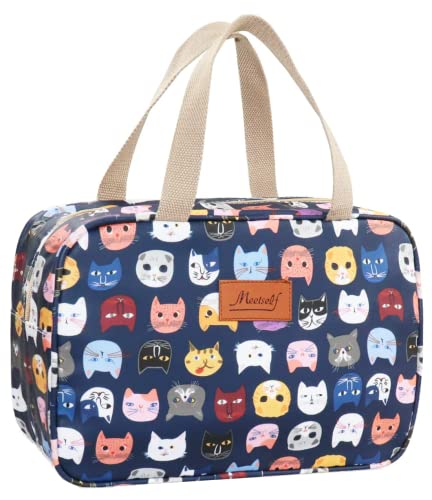 Kulturbeutel Damen Kulturbeutel Große Damen Kulturbeutel Tragbare Damenkosmetiktasche Reise-Make-up-Tasche wasserdichte tragbare Kosmetiktasche (Süße Katze) von Hjkiopc