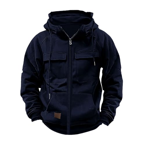 2024 Pullover Herren Rollkragen Hip Hop Fleece Pulli Kapuzenpullover Hoodie Sweater Sweatshirt Mit Kapuze Oversize Urban von Hkdjaess