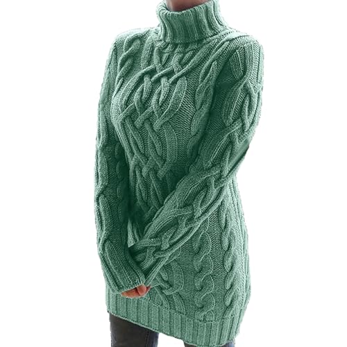 Hkdjaess Kaschmir Rollkragenpullover Damen Vintage Chic Striken Strickpullover Sweatshirt Elegant Rollkragen Einfarbig Damenpullover Pullunder Lässige Rundhals Baumwolle Damenpullis Winterpullis von Hkdjaess
