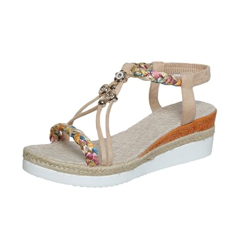 Hkdjaess Keilabsatz-Sandalen für Damen, Sommer, rutschfest, atmungsaktiv, offener Zehenbereich, Schuhe mit Plateauabsatz, bequem, Halb-Trailer, bequeme Sandale, 01 Weiß, 43 EU Large Hkdjaess Keilabsatz-Sandalen für Damen, Sommer, rutschfest, atmungsaktiv, offener Zehenbereich, Schuhe mit Plateauabsatz, bequem, Halb-Trailer, bequeme Sandale, 01 Weiß, 43 EU Large von Hkdjaess