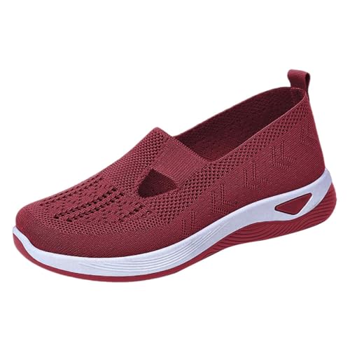 Orthopädische Schuhe für Damen, 2025, Schuhe ohne Schnürsenkel, rutschfest, mit Mesh, orthopädisch, leicht und bequem, Sneakers, 05 Wine, 38 EU Large Orthopädische Schuhe für Damen, 2025, Schuhe ohne Schnürsenkel, rutschfest, mit Mesh, orthopädisch, leicht und bequem, Sneakers, 05 Wine, 38 EU Large von Hkdjaess