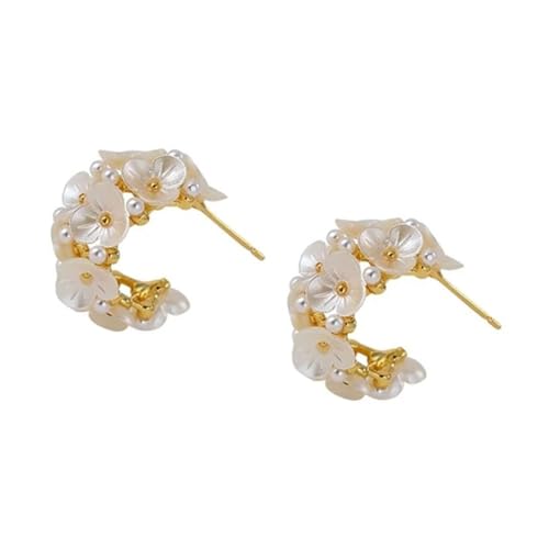 Hkfgdjdl Anspruchsvolle Ohrringe, Ohrschmuck, Blumen-Ohrstecker, einzigartiger Ohranhänger, Legierung, Textur, Ohrnadel für Mode-Liebhaber von Hkfgdjdl