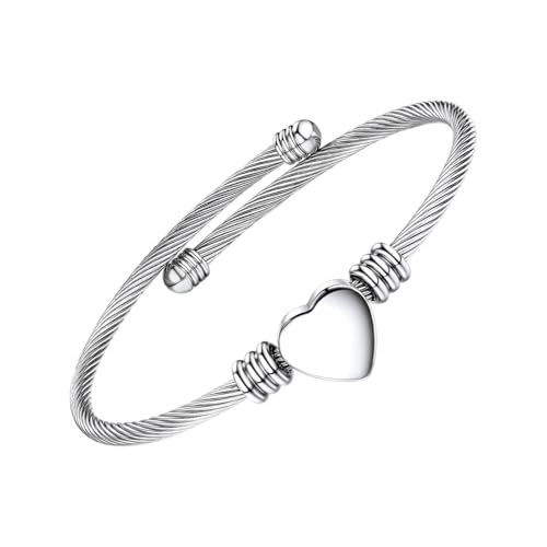 Hkfgdjdl Edelstahl-Armband mit Herzanhänger, stilvoller Legierungsschmuck für Damen, modisch, verstellbare Kette für den täglichen Gebrauch von Hkfgdjdl