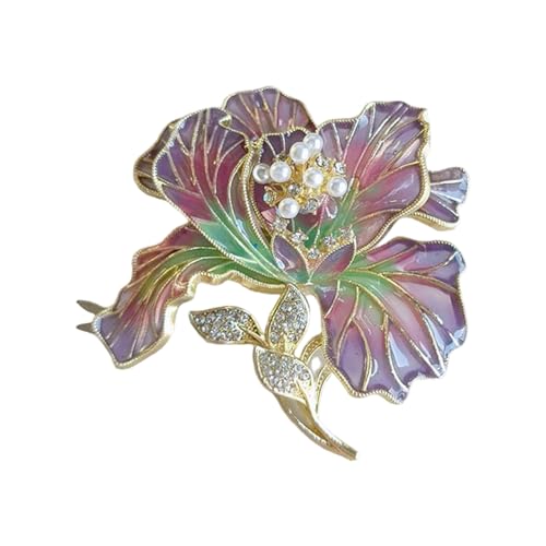 Hkfgdjdl Einzigartige, funkelnde Anstecknadel, Blumenschmuck mit künstlichem Kristall-Blumen-Abzeichen für den täglichen Gebrauch, besondere Anlässe von Hkfgdjdl
