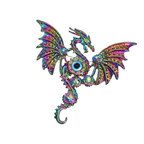 Hkfgdjdl Einzigartige Drachen-Designs, Legierung, Brosche für Damen und Herren, tragbar, stabile Legierung, Anstecknadel für lässige oder formelle Outfits von Hkfgdjdl