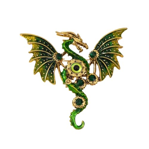 Hkfgdjdl Einzigartige Drachen-Designs, Legierung, Brosche für Damen und Herren, tragbar, stabile Legierung, Anstecknadel für lässige oder formelle Outfits von Hkfgdjdl