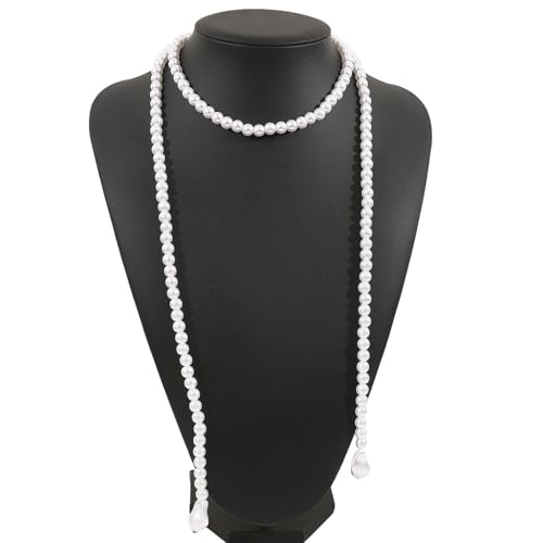 Hkfgdjdl Elegante, mehrschichtige Halskette mit verstellbarer Kette, handgefertigter Schmuck für vielseitiges Styling und Perlen-Akzent von Hkfgdjdl