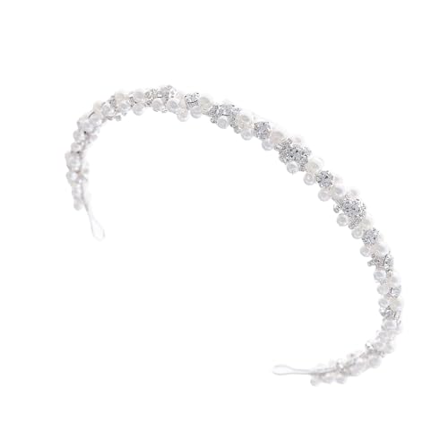 Hkfgdjdl Elegante Haarspange mit Perlen und Strasssteinen, für Hochzeiten, Abendveranstaltungen, angenehm zu tragen, handgefertigtes Design, leichtes Accessoire von Hkfgdjdl