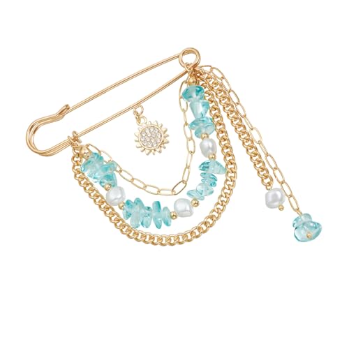 Hkfgdjdl Elegante lange Fransen-Brosche aus mehrlagiger Legierung für Damen, modisches Accessoire für lässige Outfits und Abendkleider von Hkfgdjdl