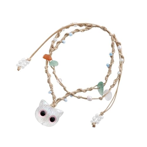 Hkfgdjdl Elegantes Katzenaugen-Armband, tragbares Armband, stilvolle Handkette, verstellbarer Liebesherz-Anhänger für trendige Frauen von Hkfgdjdl