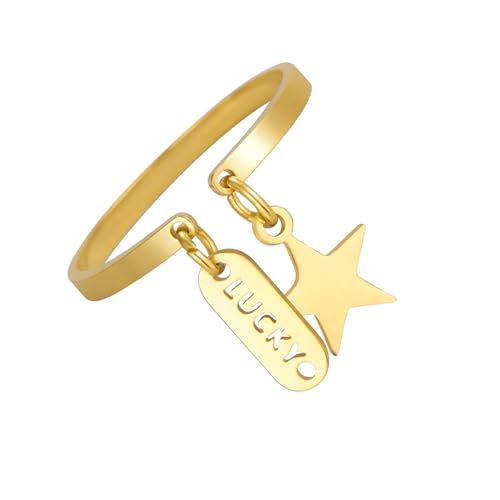 Hkfgdjdl Geometrische Stern-Öffnungsringe, Handschmuck, modische Legierung, Textur, geeignet für Mode-Enthusiasten von Hkfgdjdl