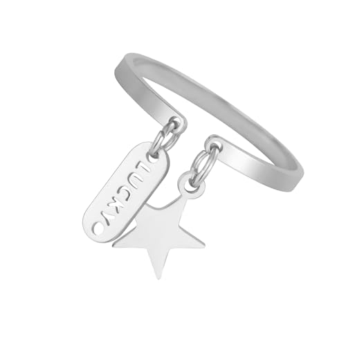 Hkfgdjdl Geometrische Stern-Öffnungsringe, Handschmuck, modische Legierung, Textur, geeignet für Mode-Enthusiasten von Hkfgdjdl