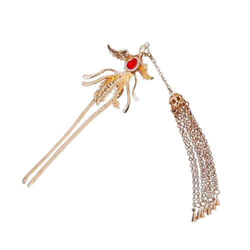 Hkfgdjdl Haarschmuck für Mädchen, Phönixes mit Quasten, Strasssteinen, Buyao für traditionelle Kopfbedeckungen, Haarschmuck von Hkfgdjdl