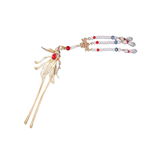 Hkfgdjdl Haarschmuck für Mädchen, Phönixes mit Quasten, Strasssteinen, Buyao für traditionelle Kopfbedeckungen, Haarschmuck von Hkfgdjdl