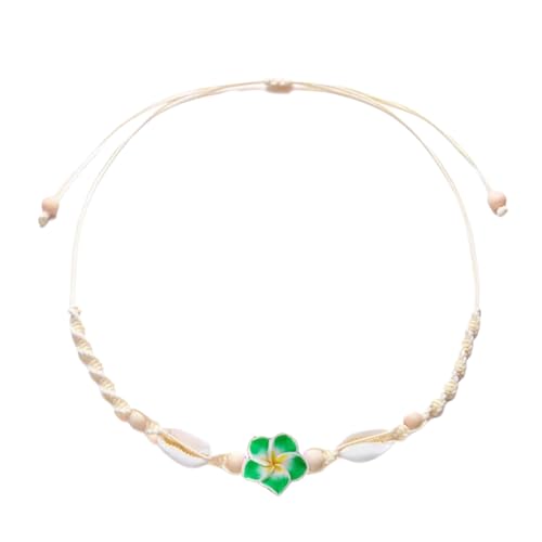 Hkfgdjdl Halskette mit Anhänger, handgewebt, verstellbar, Blumenmuschel-Halskette, weicher Ton, natürliche Perlen, Schmuck für Damen Hkfgdjdl Halskette mit Anhänger, handgewebt, verstellbar, Blumenmuschel-Halskette, weicher Ton, natürliche Perlen, Schmuck für Damen von Hkfgdjdl