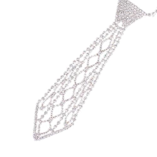 Hkfgdjdl Handgefertigte Krawatte, elegante Krawatten-Halskette mit funkelnden Strasssteinen für formelle Anlässe, Uniform, Punk, Schmuckkette Hkfgdjdl Handgefertigte Krawatte, elegante Krawatten-Halskette mit funkelnden Strasssteinen für formelle Anlässe, Uniform, Punk, Schmuckkette von Hkfgdjdl